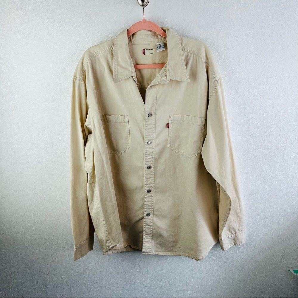 Levi’s Ivory Denim Long‎ Sleeve Shirt Men’s Size XL